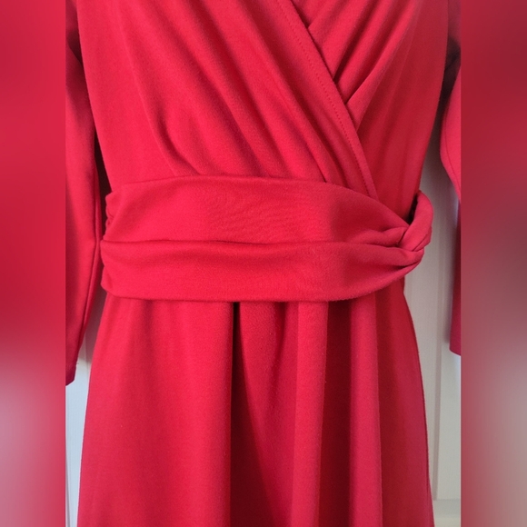 LANDS' END‎ RED 3/4 SLEEVE DRESS (sz 2-4) - Picture 2 of 6